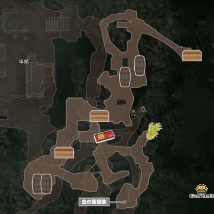 埠頭の先のマップ