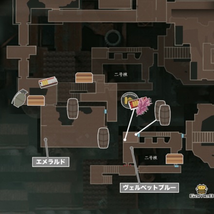 二号棟のマップ