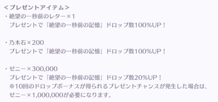 プレゼントは絶望の一秒前のレターがおすすめ