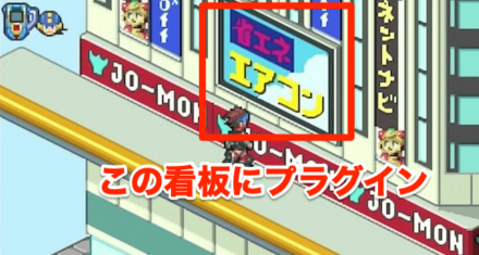 この看板にプラグイン