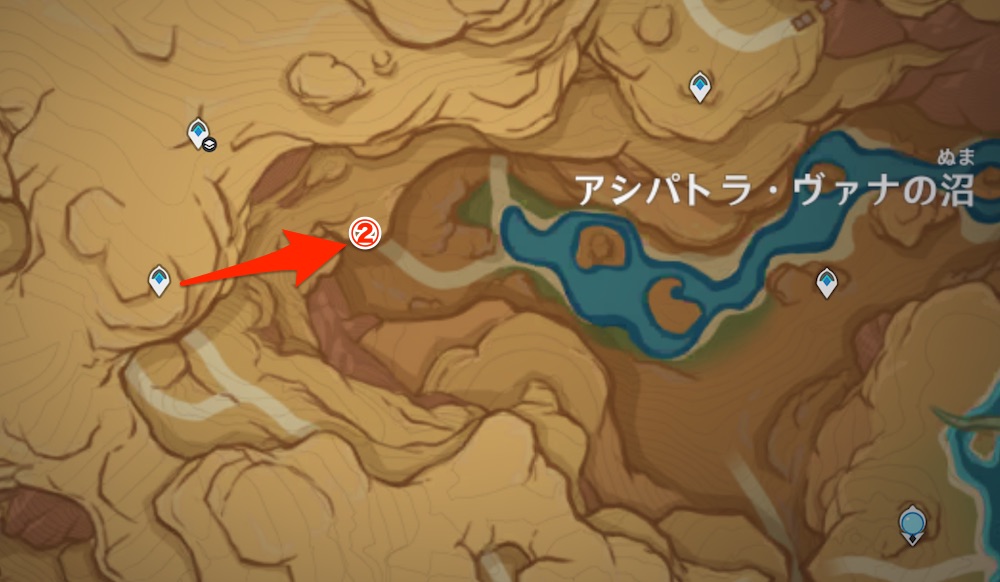 西側のワープポイント