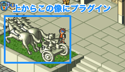 英雄像にプラグイン