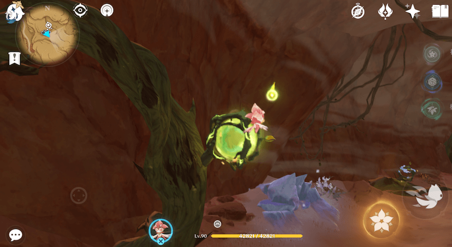 全ての蔓生霊心にソルシュで近づきスキルを発動する