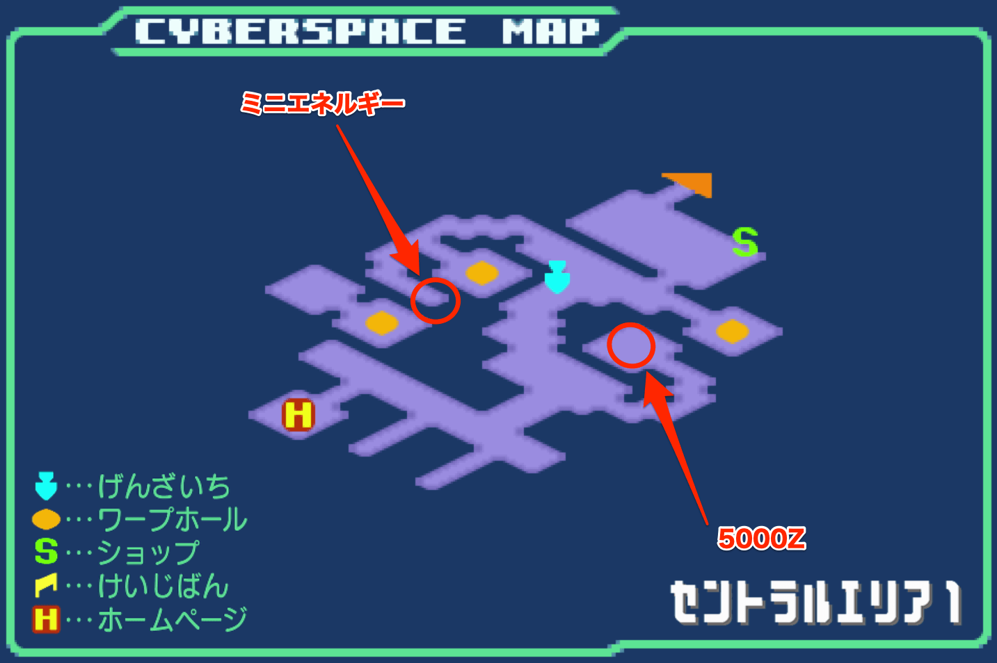 セントラルエリア1のマップ