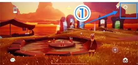 歯車アイコンをタップ