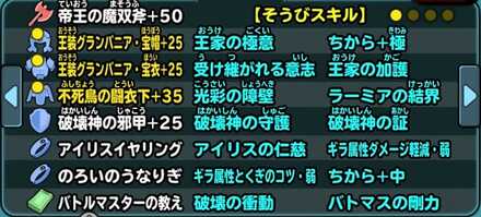 耐性よりの装備