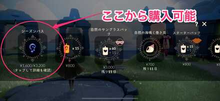 シーズンパスを購入