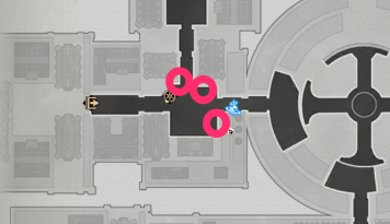 3つの銃架の場所