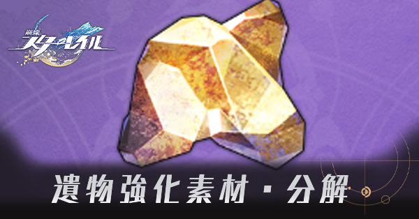 遺物強化素材の入手方法・分解のやり方