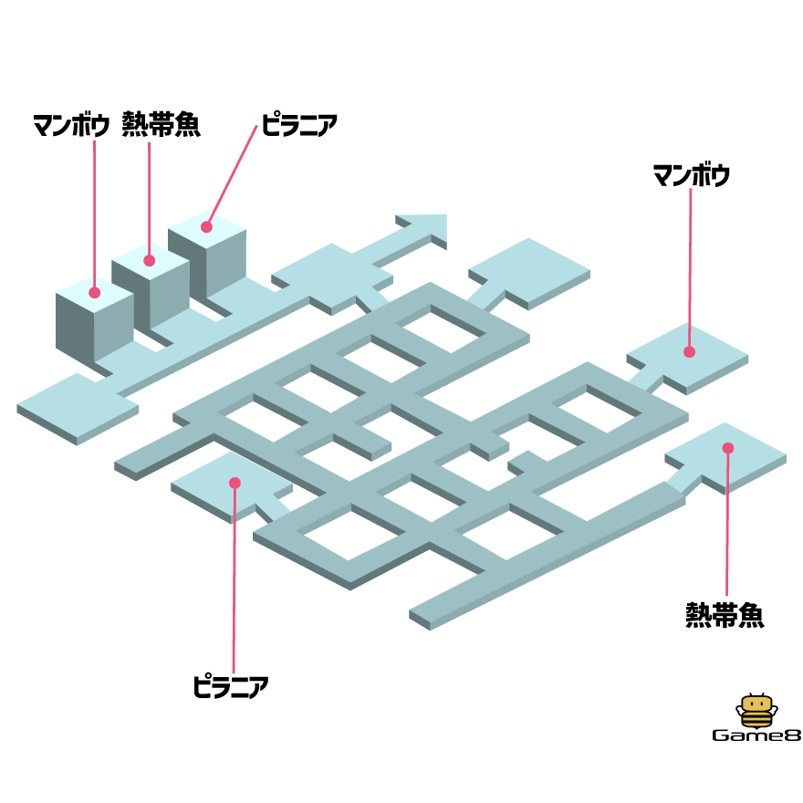 すいぞくかんの電脳1のマップ