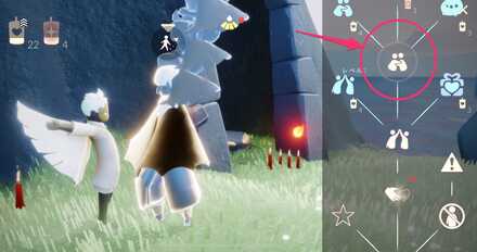 メニュー3段目のハグアイコンを押す