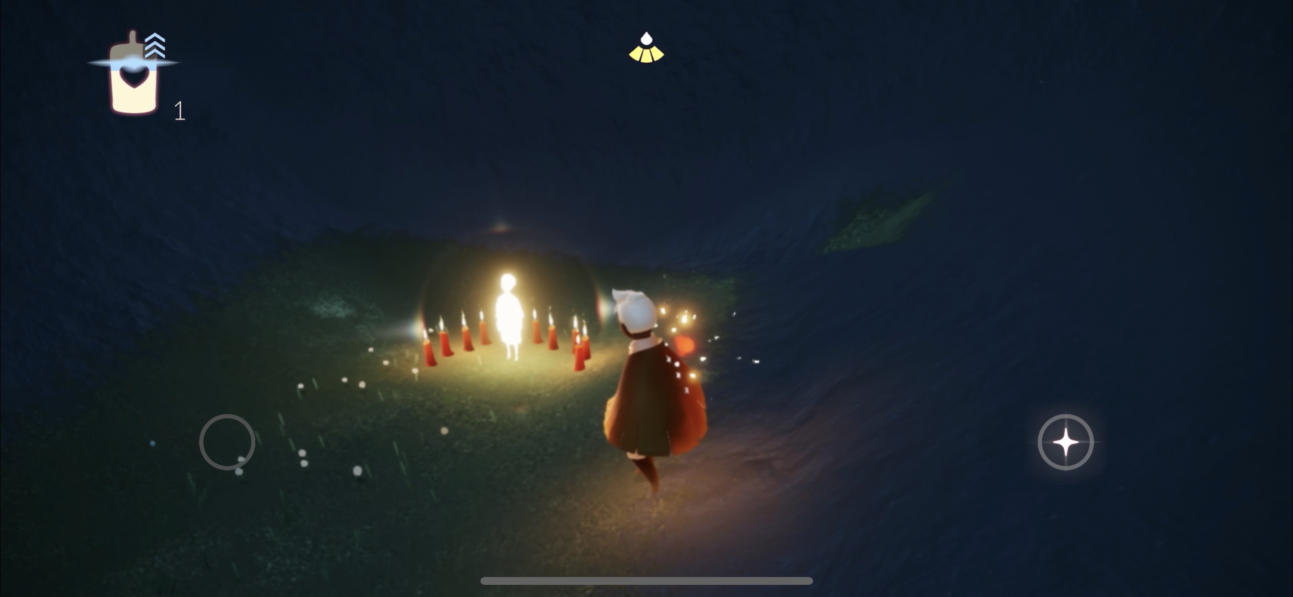 洞窟の中に光の子