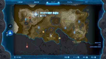 ツツキキ雪原鳥望台のマップ画像