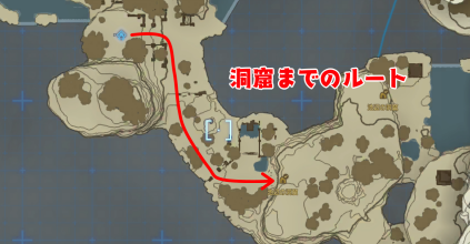 池辺の洞窟までのルート