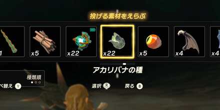 アカリバナの種を投げる