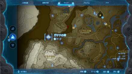 ガササの祠のマップ詳細