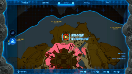 ハイラル城の船着き場付近の拡大マップ