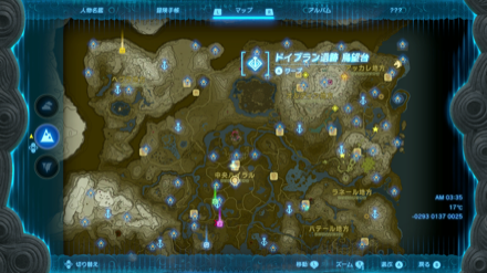 ドイブラン遺跡鳥望台のマップ画像