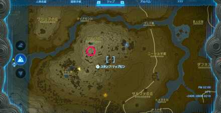 ガッツニンジンの場所マップズーム