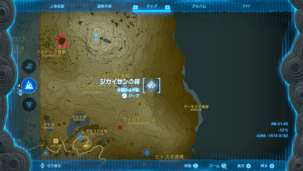 ジカイセンの祠のマップ詳細