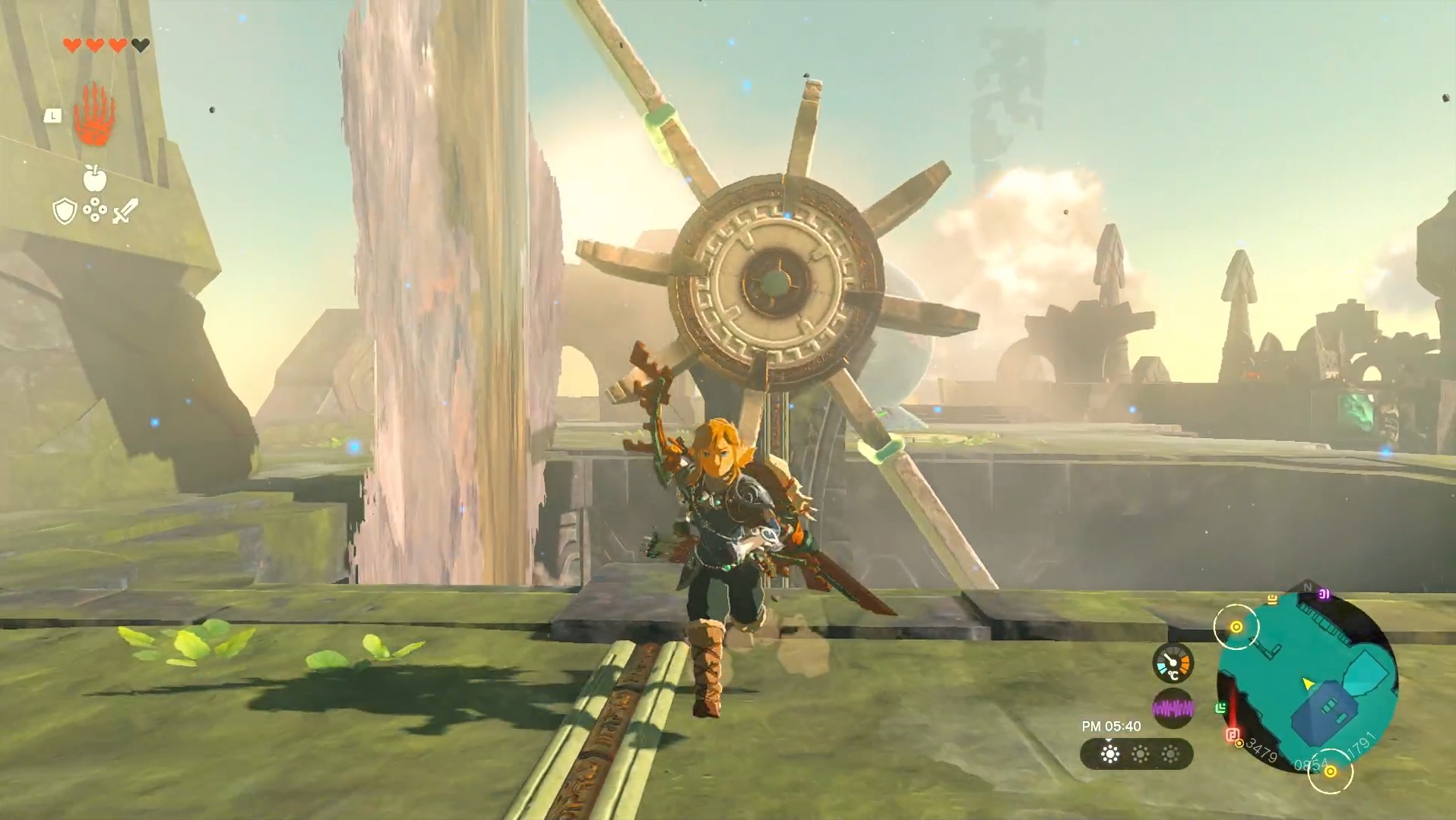 水車に板を直線的につける