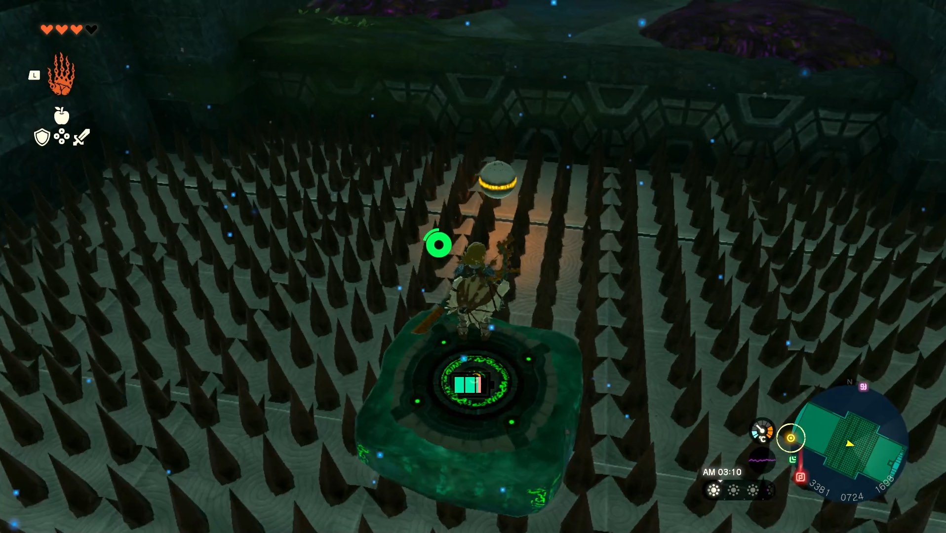 浮遊石でトゲの上を進む