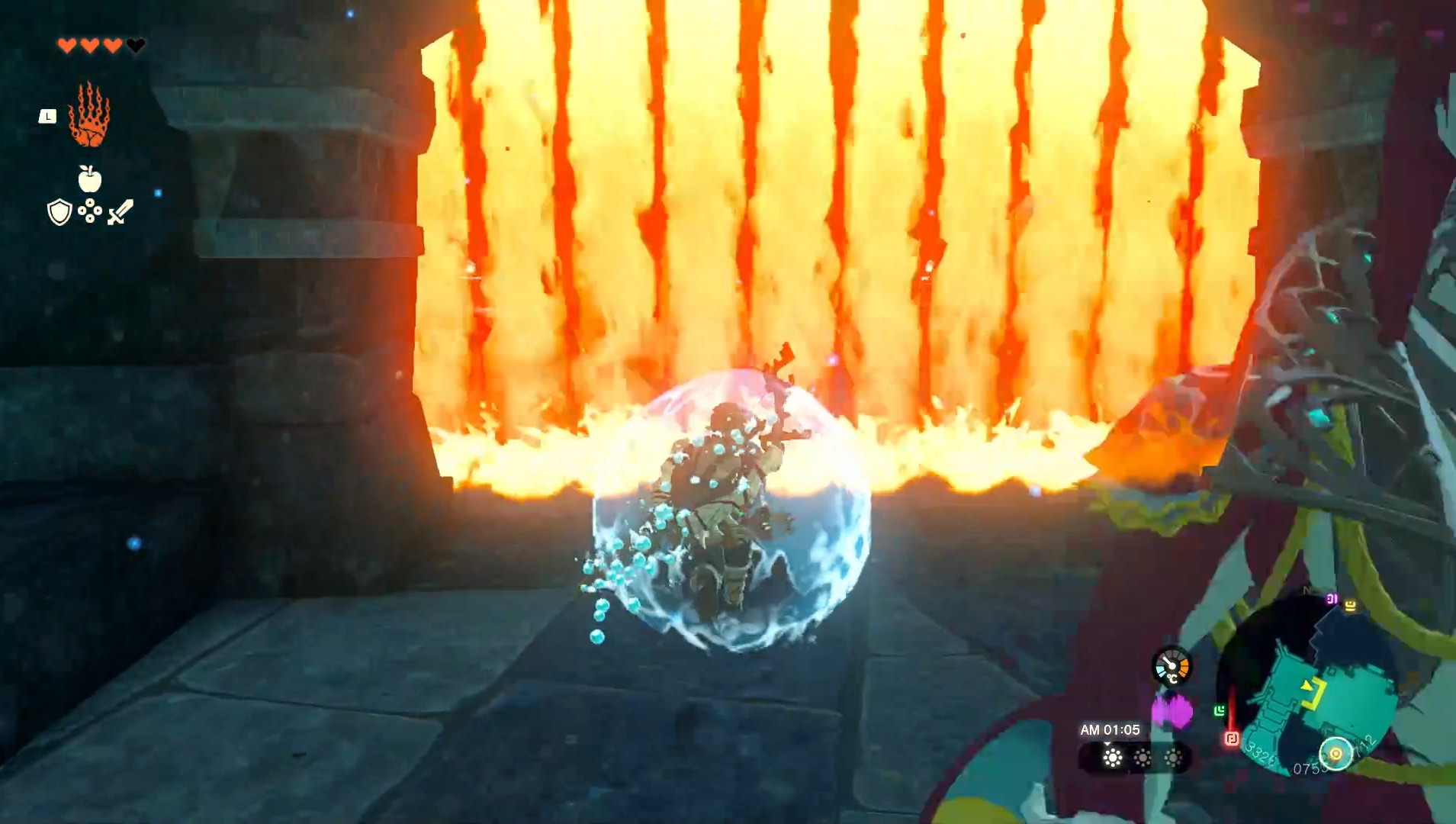 シドのスキルで炎に突っ込む