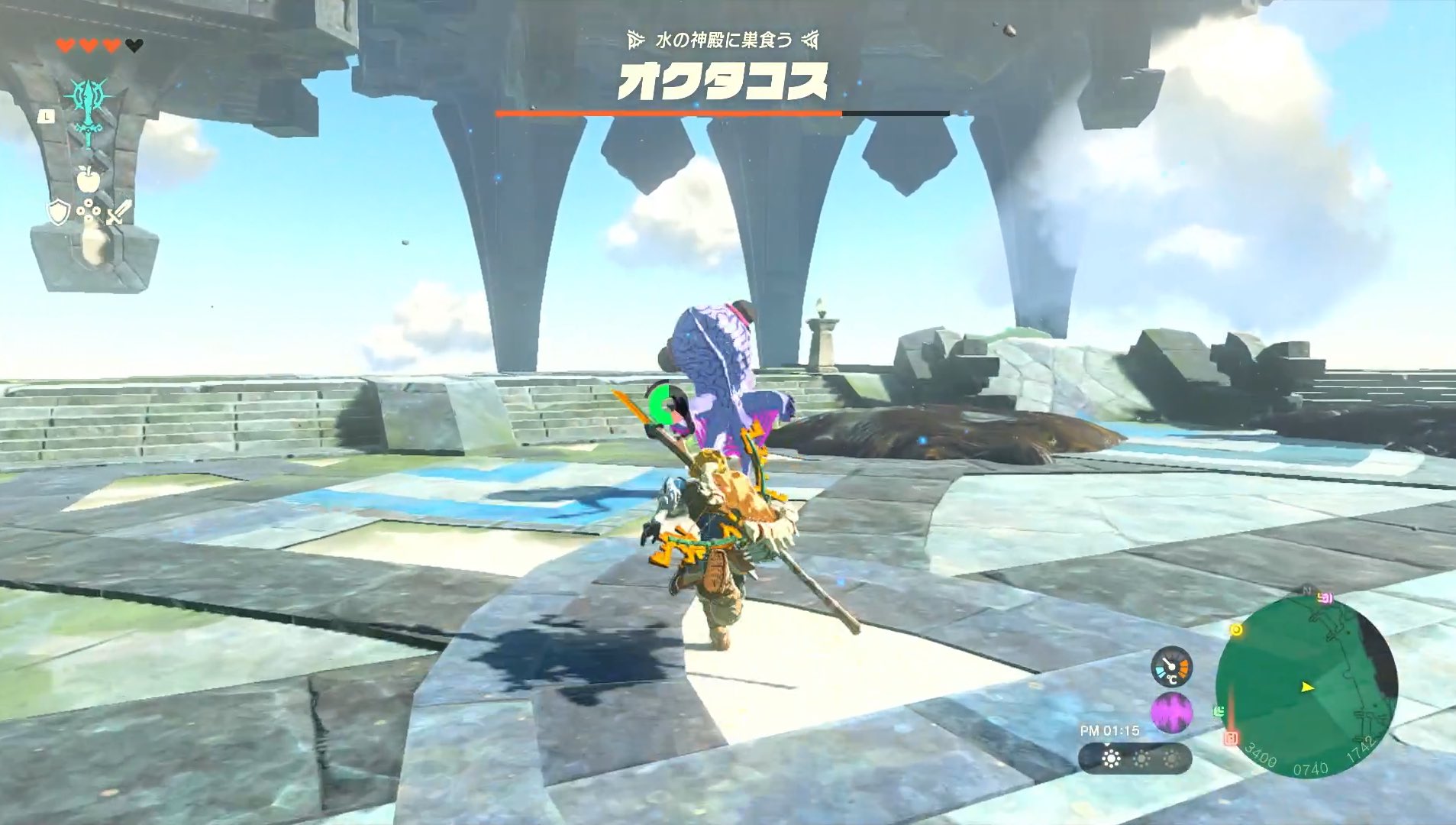 オクタコスが逃げる