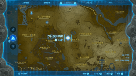 ウトジシの祠のマップ詳細