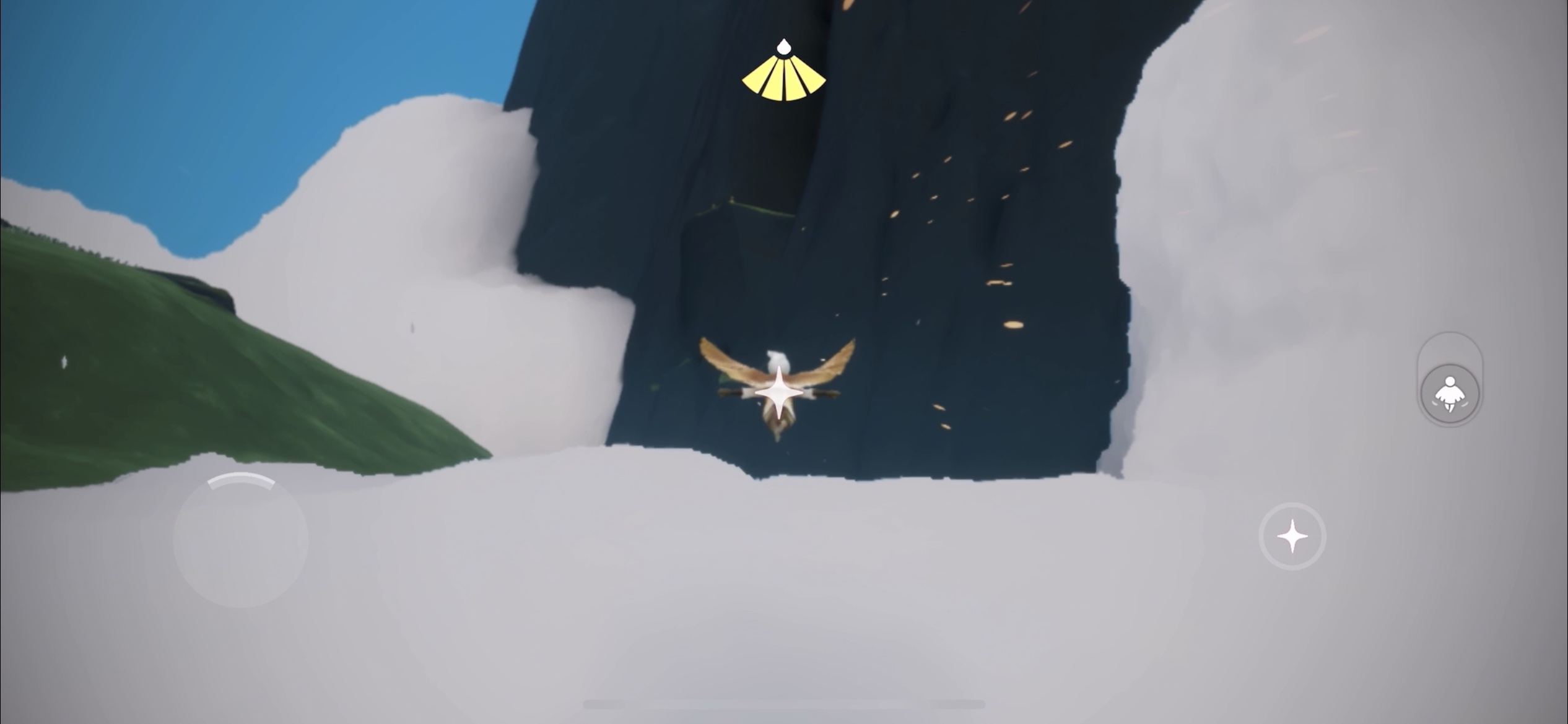 左の島の横にある洞窟