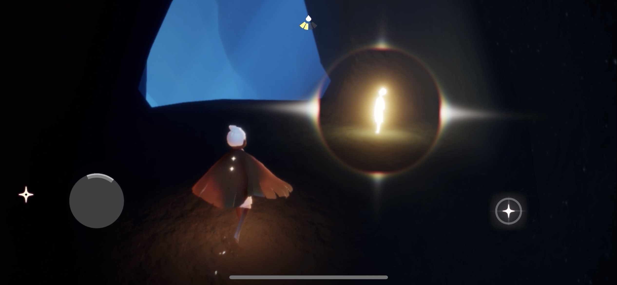 壁の上に光の子