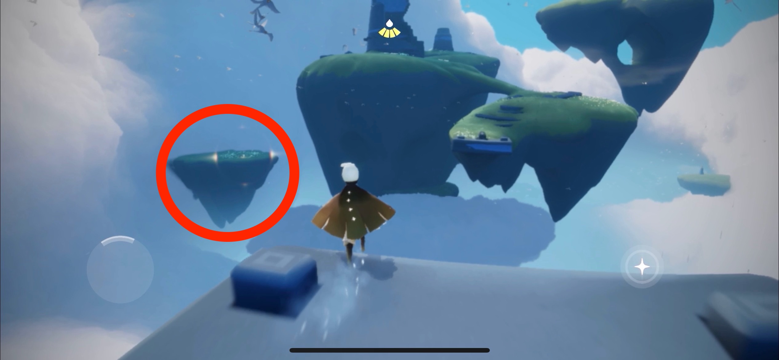 空中に浮かぶ左の島