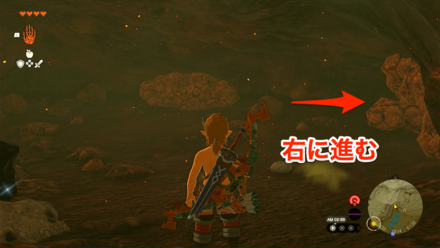 洞窟を右に進む