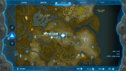 オオギンの祠の受注場所マップ