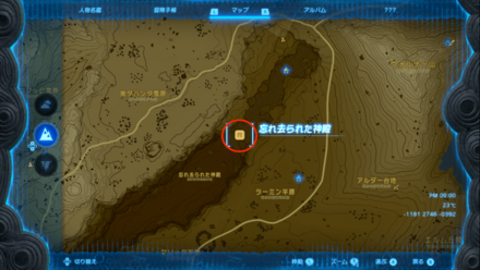 神殿の入り口マップ