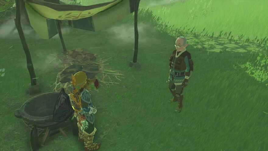 塔の左手にいるカリーユに話しかける