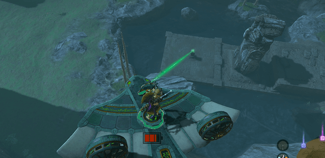 翼に乗って光が指し示す場所に向かう