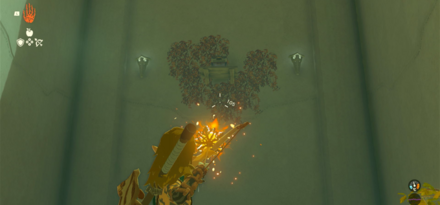 弓矢に火をつける