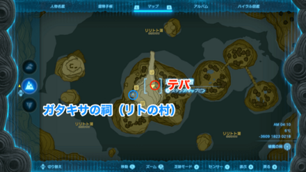 テバの場所マップ