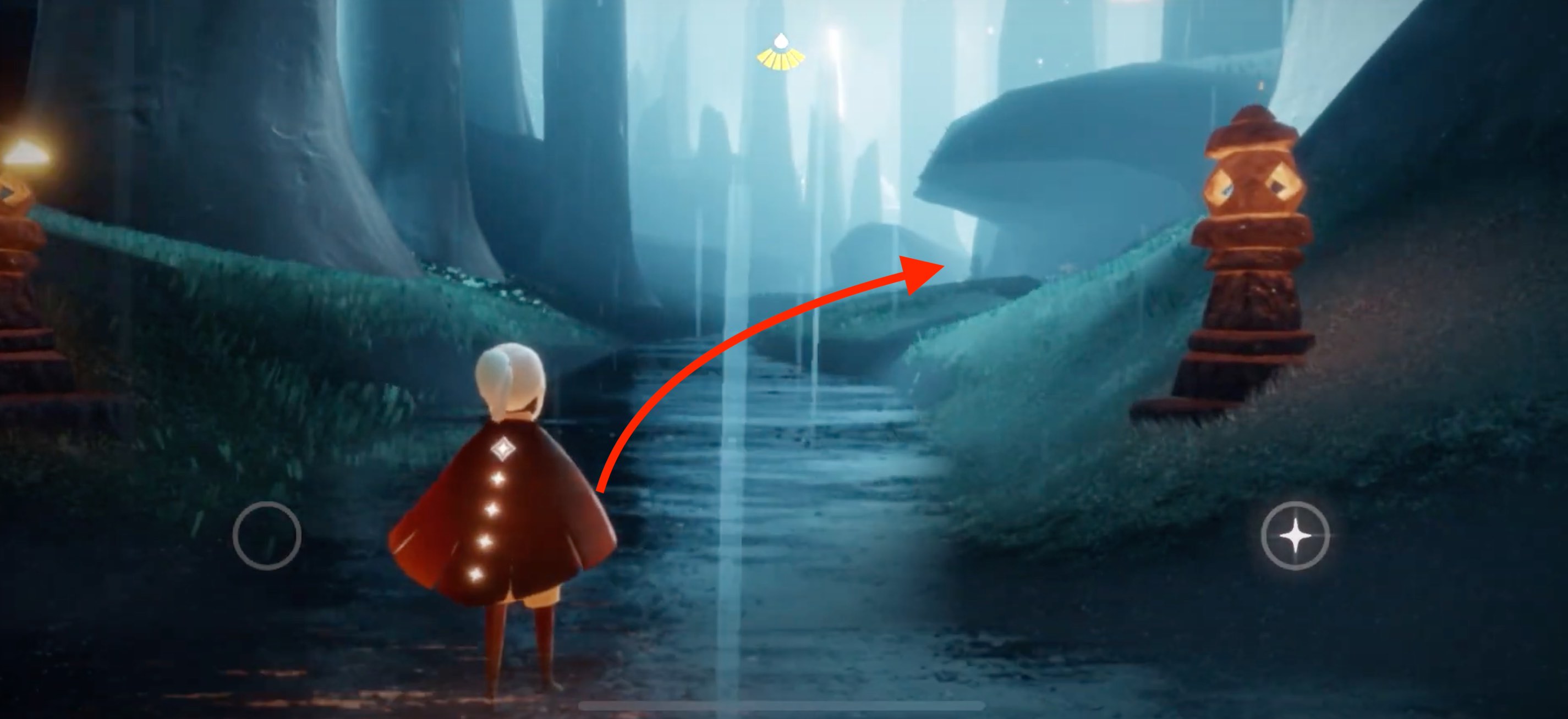 土管の横を通り抜ける