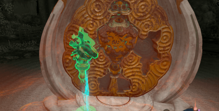 そのまま左腕をゴーレムの前まで運んでいく