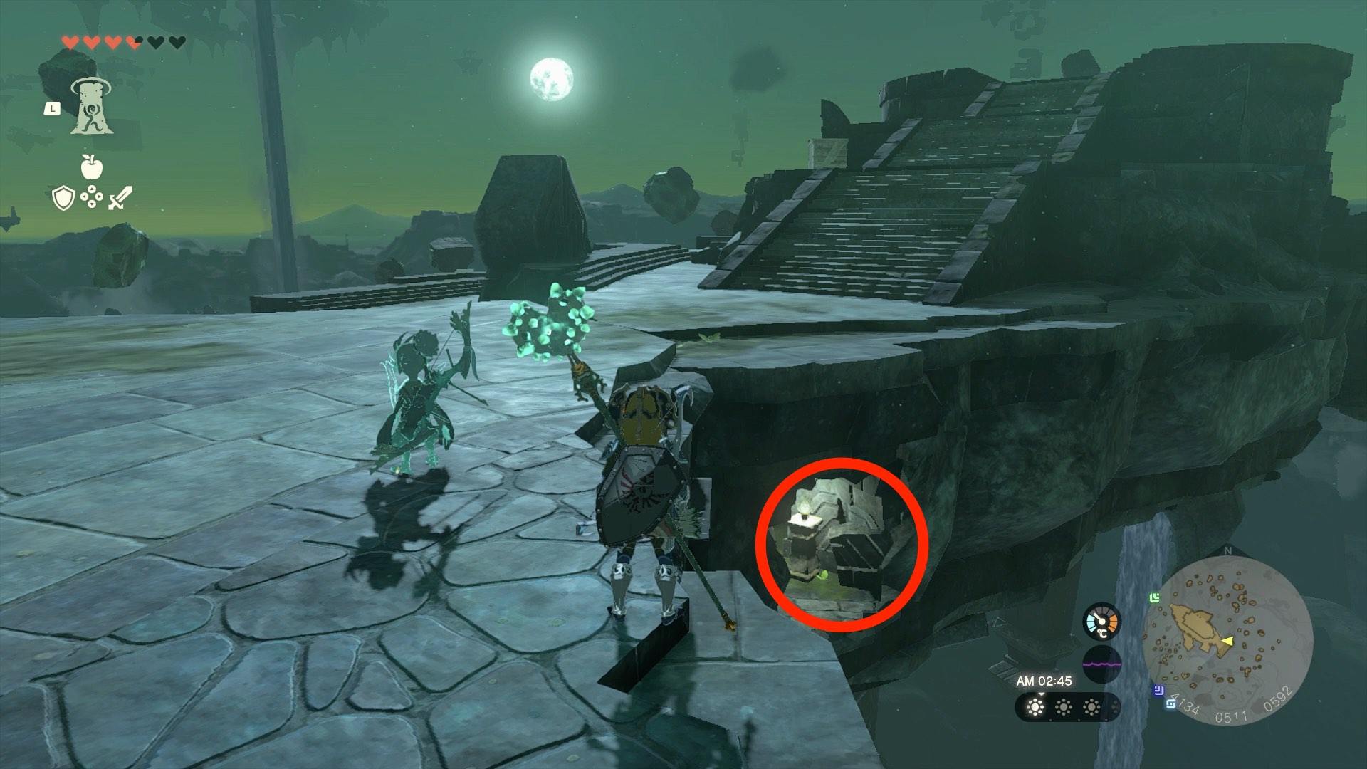 魚鱗舞う島の南東のくぼみで「ゾーラの兜」を入手