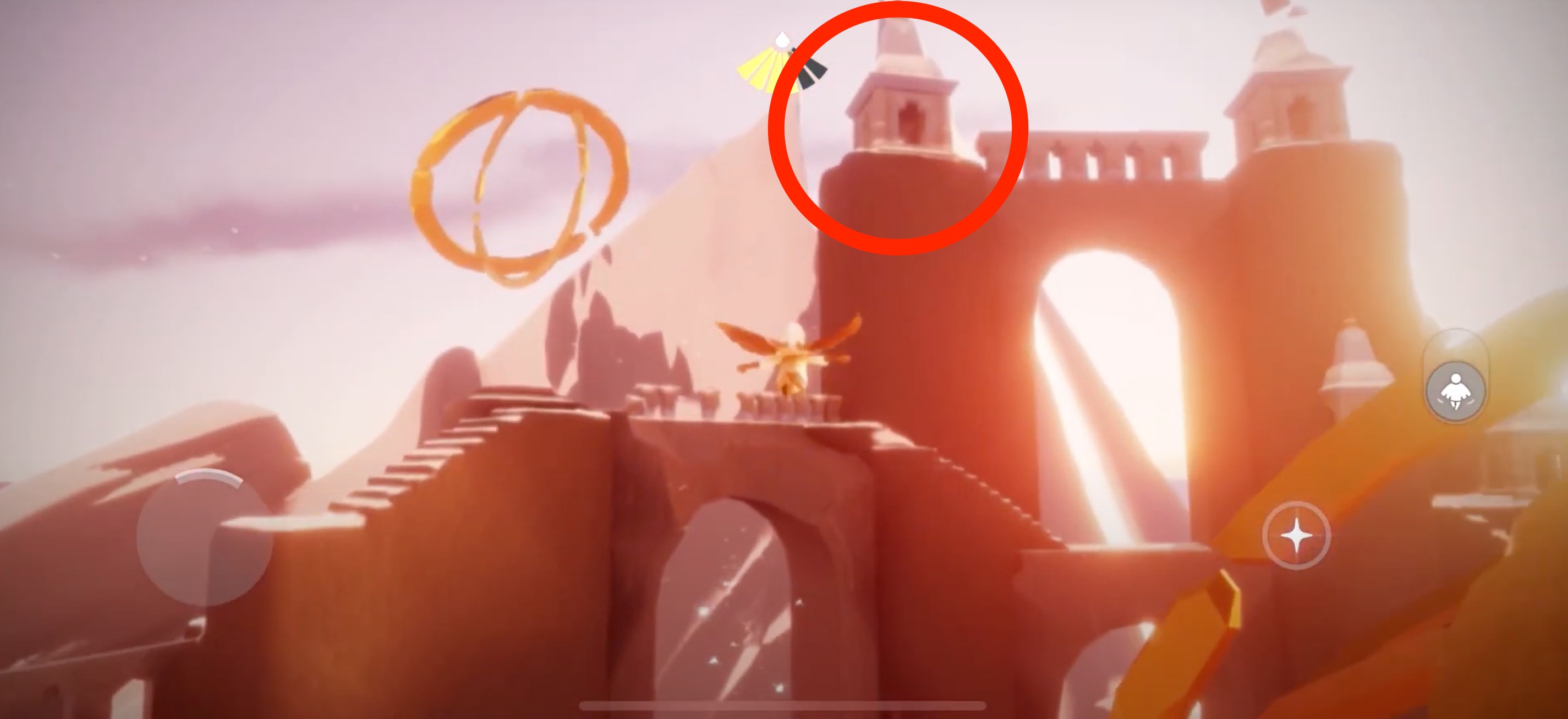 天球儀最上部の左の塔