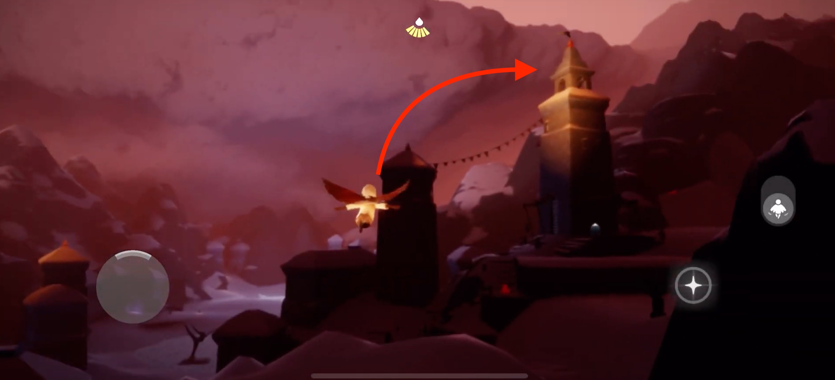 山の方に向かう