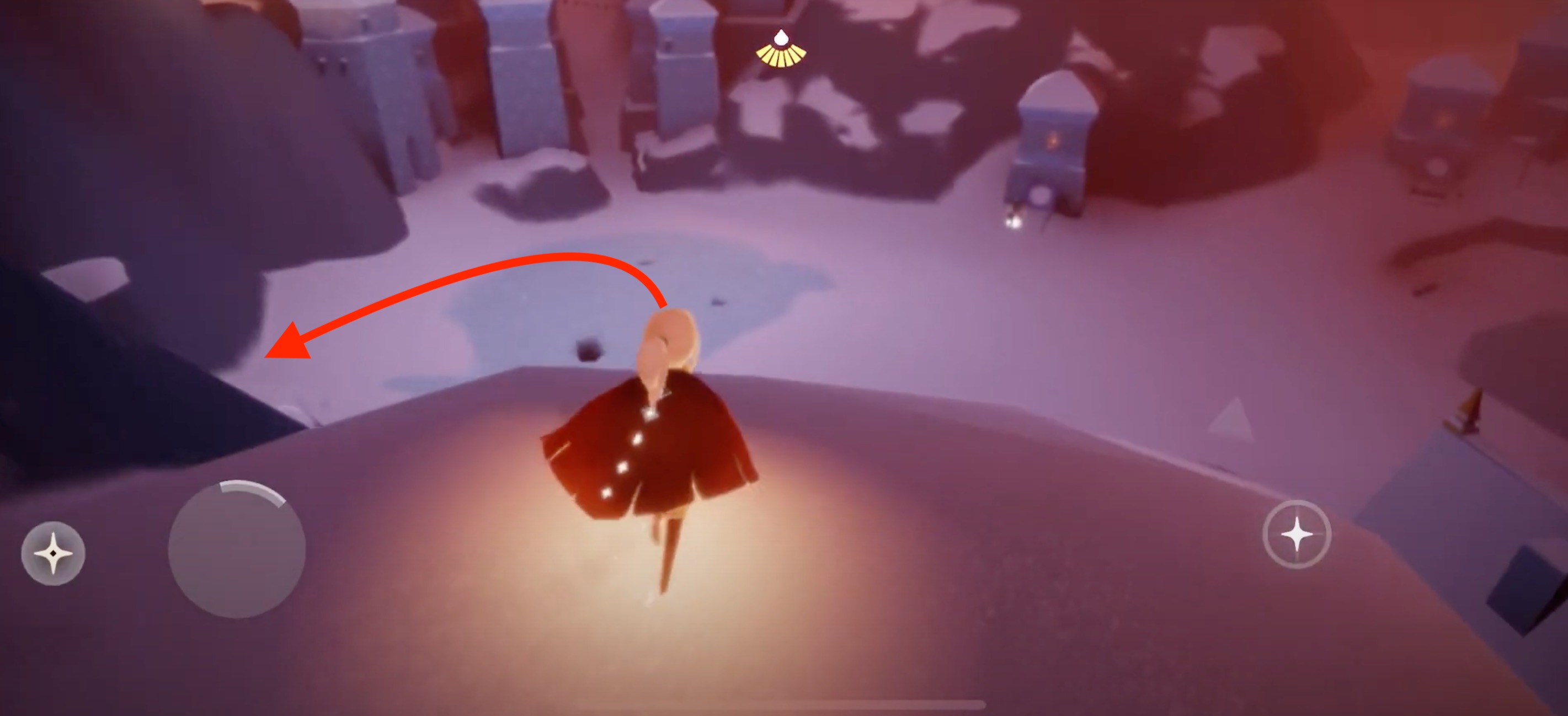 矢印の方に向かう