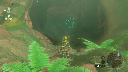 ロダイ湖ほとりの横穴の入り口画像