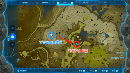 モガワカの祠の地図