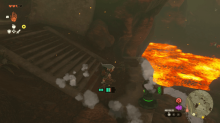 西の坑道なら放水柱もある