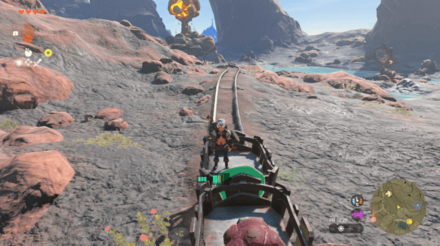 帰りはトロッコに乗って返ると楽チン