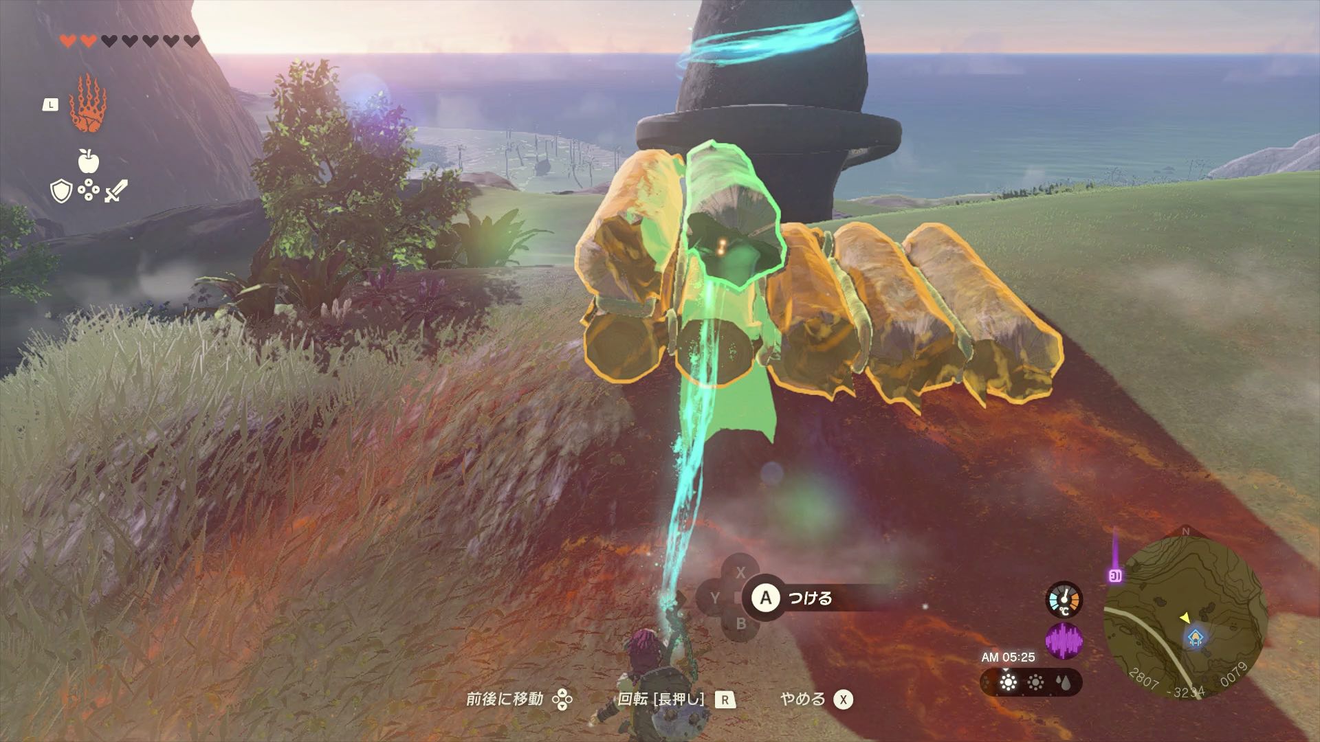 シフミミ祠周辺で丸太を集める